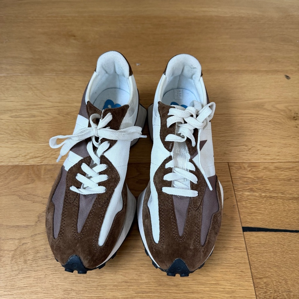 New Balance 327 Sneakers - Brown & White, Men's 7.5 / Women's 9